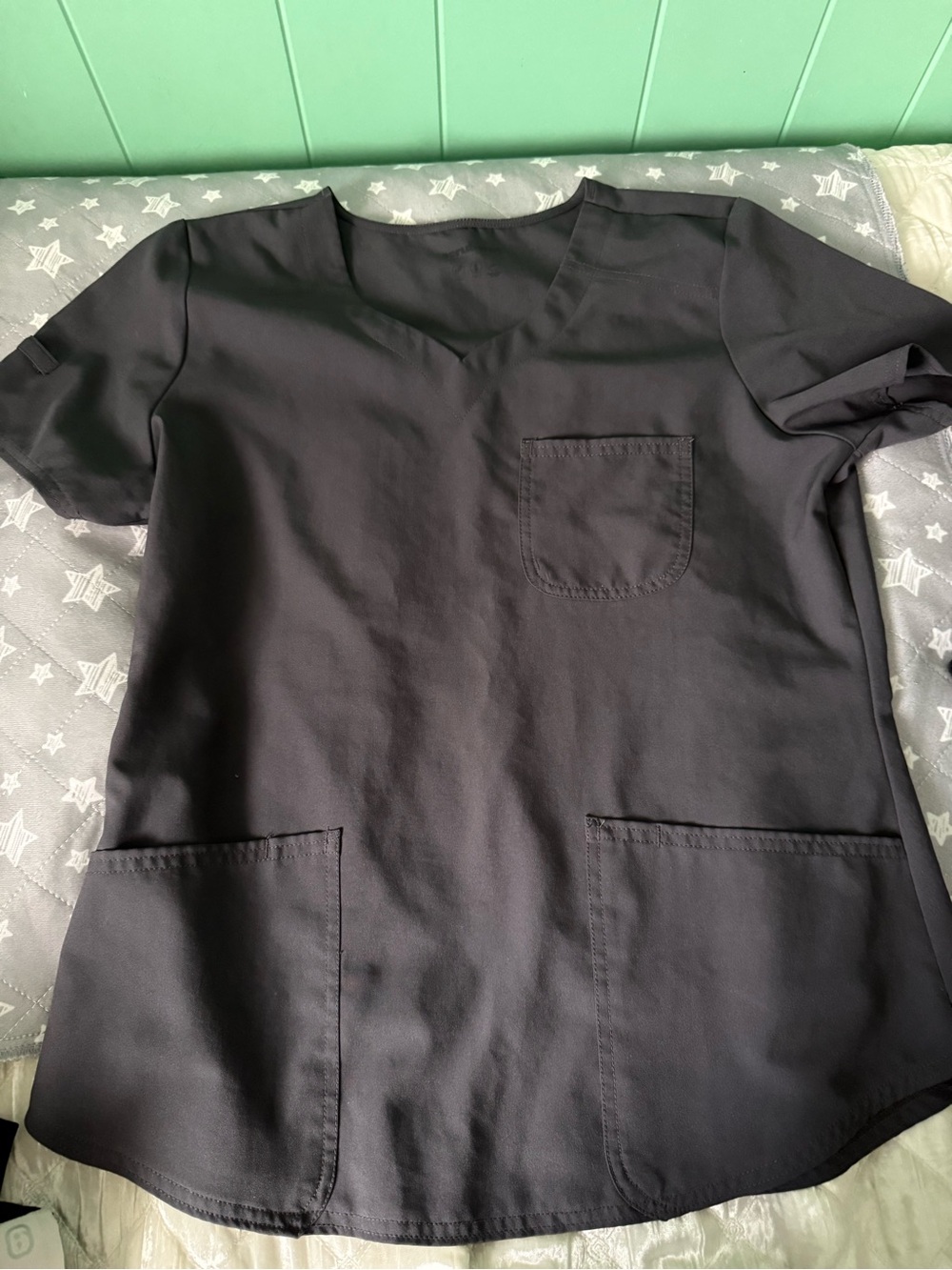 Scrubstar Black Women's V-Neck Scrub Tunic